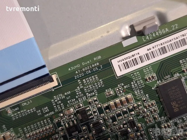T-Con Board 43UHD Dual RGB 47-6021448  HV430QUBF1K Sony KD-43X81J for 43inc DISPLAY YSBM043CNO13, снимка 3 - Части и Платки - 47479686