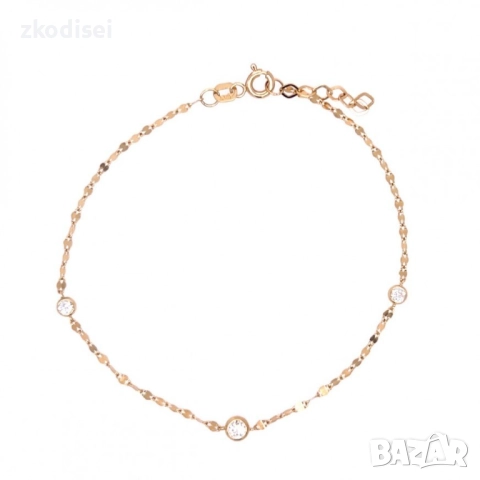 Златна дамска гривна 0,91гр. 19,0см. 14кр. проба:585 модел:34377-3, снимка 1