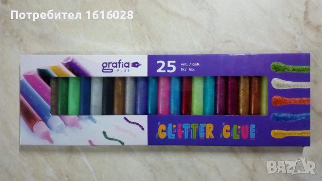 Нов комплект Гел - лепило с брокат - флумастери., снимка 6 - Други - 37897960