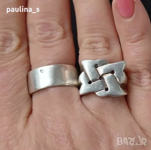 Два различни броя / Масивен сребърен пръстен с Арагонит / проба 925 Житен клас / Малък размер , снимка 13 - Пръстени - 28900451