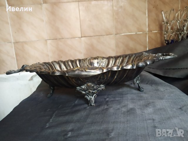 посребрена барокова фруктиера,купа, снимка 2 - Антикварни и старинни предмети - 29360937