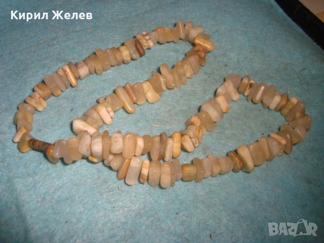 СТАР ГЕРДАН от КАМЪЧЕТА ИВИЧЕСТ АХАТ с БРОНЗОВА ЗАКОПЧАЛКА РЪЧНО НАНИЗАНА ОГЪРЛИЦА 17016, снимка 9 - Антикварни и старинни предмети - 35078563