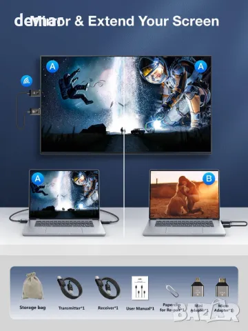 TIMBOOTECH Безжичен HDMI трансмитер и приемник, снимка 6 - Друга електроника - 49843871