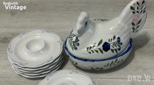 Старинен порцеланов комплект за празнични яйца , снимка 4 - Прибори за хранене, готвене и сервиране - 53981671