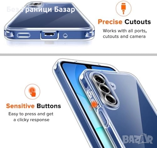 Нов Калъф + 2 стъкла за Samsung Galaxy A17, военна защита, прозрачен кейс, снимка 7 - Калъфи, кейсове - 51681347