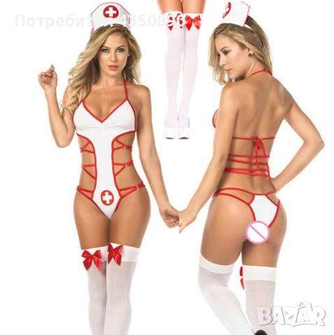 Еротичен секси костюм на медицинска сестра - Код: 1230, снимка 3 - Бельо - 52000771