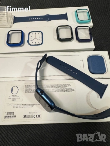 Apple Watch Series 7 GPS 45mm, пълен комплект, оригинален с подаръци, снимка 6 - Смарт часовници - 53241438