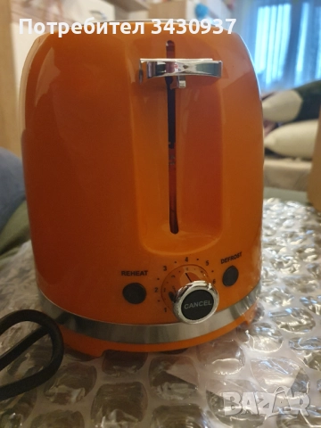 Тостер с марка Cappy в оранжев цвят, снимка 4 - Тостери - 52410328