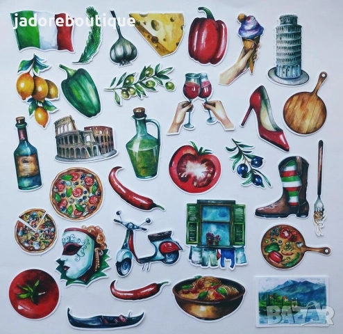 Дизайнерски скрапбук стикери различни теми Париж/ Италия/ Печива/ Къмпинг и други, снимка 9 - Други - 42532827