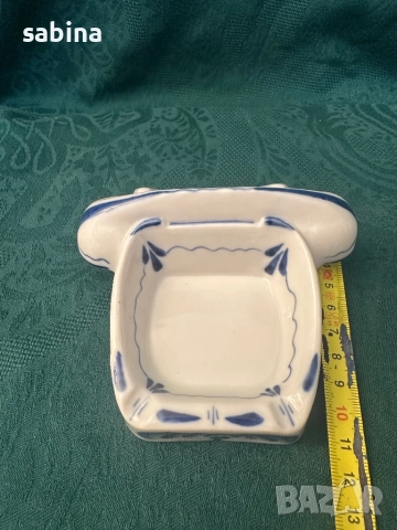 Ваза телефон-пепелник Гжел, нови, снимка 10 - Антикварни и старинни предмети - 52885171