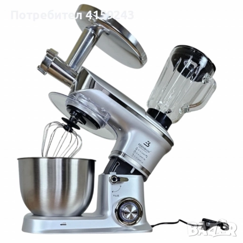 Мултифункционален кухненски робот 3 в 1 Eisenbach – 2000W мощност, купа 6,5 л, снимка 4 - Аксесоари за кухня - 51637026