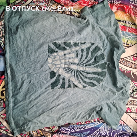 Голям размер макси XXXXL acid wash сърф рок винтидж тениска дънково син небесен цвят, снимка 2 - Тениски - 51285852