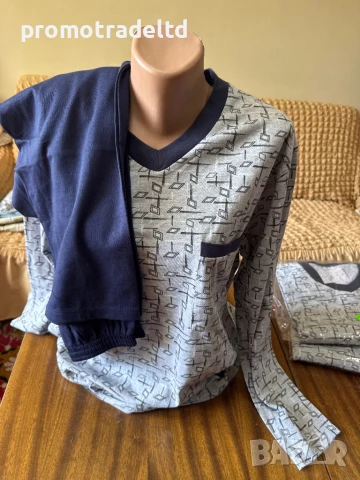 Българска мъжка пижама трико дълъг ръкав дълъг панталон