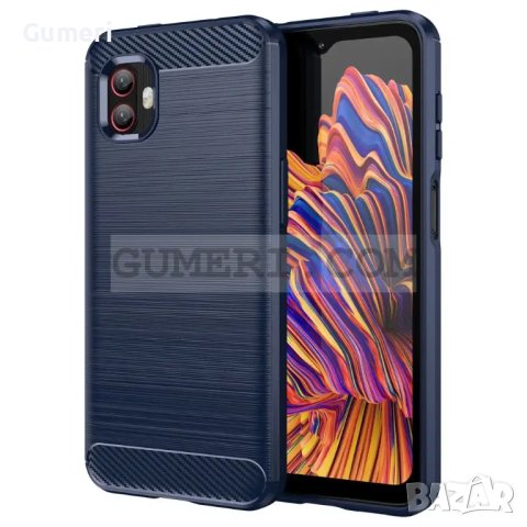 Samsung Galaxy Xcover 6 Pro Противоударен Силиконов Гръб - Карбон, снимка 3 - Калъфи, кейсове - 42209208