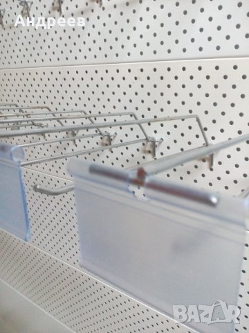 Хромирана кука с етикетодържател 30см