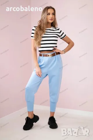 Дамски панталон с колан и джобове, 6цвята , снимка 9 - Панталони - 48831687