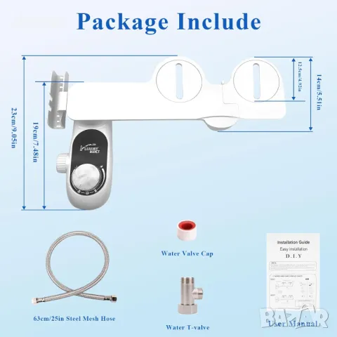 Неелектрическа приставка за тоалетна седалка за биде с контрол на налягането и филтри, снимка 6 - Други стоки за дома - 48852439