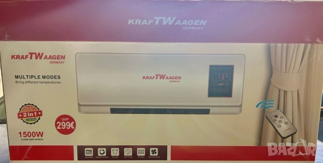 Мини климатик за стая тип вентилаторна печка за стена с дистанционно, снимка 8 - Отоплителни печки - 51818031