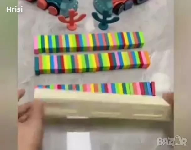 Ново електрическо влакче Домино с 60 части, светлини и звуци, снимка 6 - Влакчета, самолети, хеликоптери - 48389440