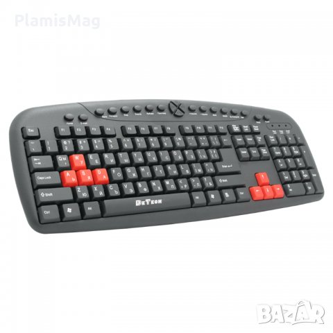 Мултимедийна клавиатура DeTech DE6087, USB, Кирилизирана, Черна , снимка 2 - Клавиатури и мишки - 34386511