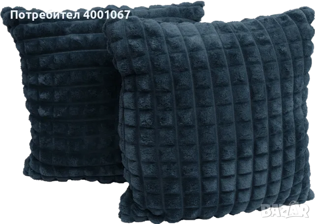 тъмно синя декоративна възглавница 40 см х 40 см 