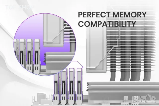 ID-COOLING FROZN A610 ARGB WHITE Въздушен охладител за процесор 6 топлинни тръби, 120 мм FDB вентила, снимка 2 - Захранвания и кутии - 49731137