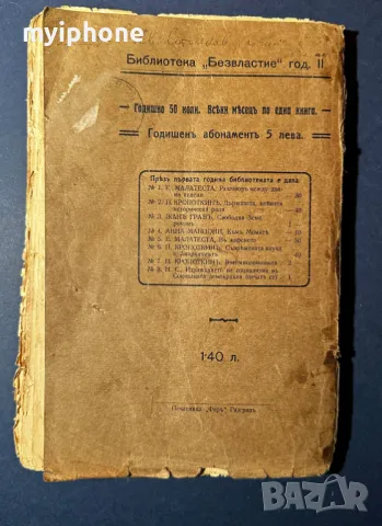 Стара Книга Думи на Един Бутовник / Петър Кроткин 1911 г., снимка 6 - Антикварни и старинни предмети - 49530132
