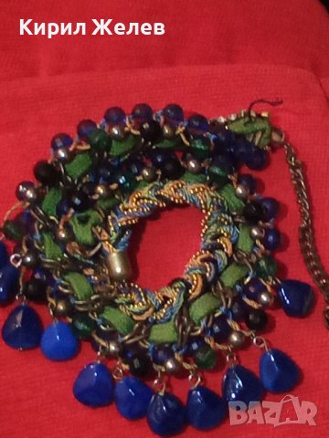 БЕРБЕРСКА ТРАДИЦИОННА ОГЪРЛИЦА с ЛАЗУРИТ КРИСТАЛИ и ЦИРКОН РЪЧНА ИЗРАБОТКА УНИКАЛНО ЕТНО-БИЖУ 12300, снимка 17 - Колиета, медальони, синджири - 30625297