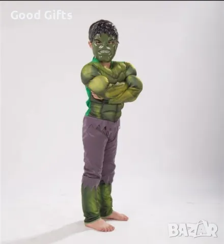 Детски костюм на Хълк с мускули, маска и Голяма Ръкавица Hulk костюм
, снимка 4 - Детски комплекти - 47767023