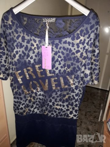 Дамска блуза тип туника с къс ръкав с дантела, снимка 4 - Туники - 30088026