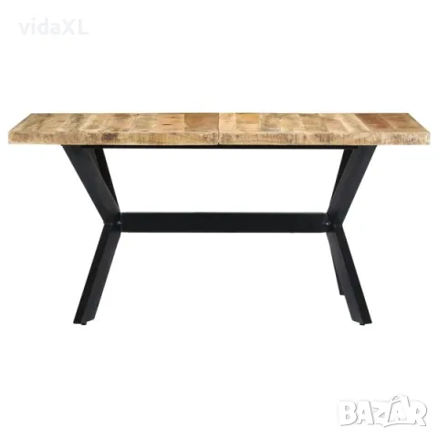 vidaXL Трапезна маса, 140x70x75 cм, грубо мангово дърво масив（SKU: 247437）, снимка 2 - Маси - 56077366