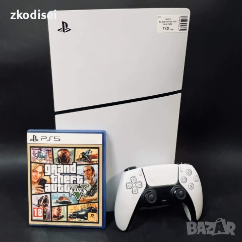 Конзола SONY - PS5 SLIM DISK с 1бр. джойстик и 1бр. игра, снимка 1