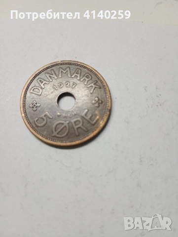 Дания монета5 ЙОРЕ 1927 г , снимка 1