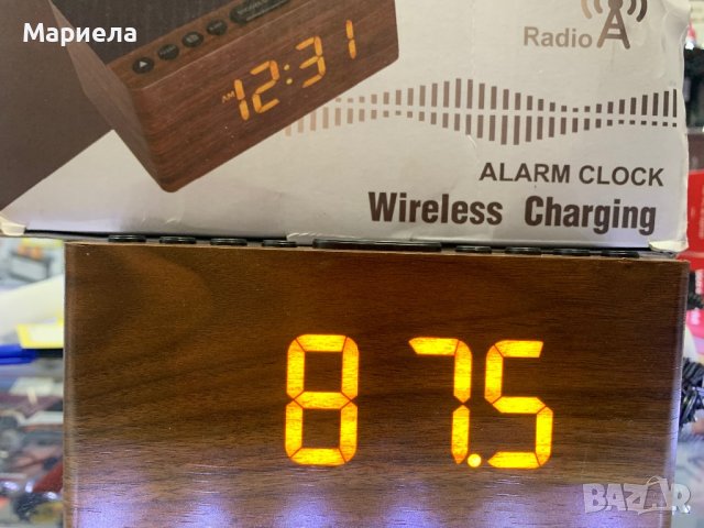 Дигитален Часовник с Безжично Зарядно / Дигитален будилник със зарядно, снимка 7 - Радиокасетофони, транзистори - 44197046