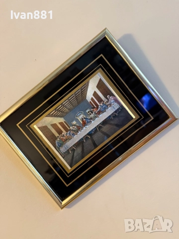 Страхотна картина Тайната Вечеря Леонардо Да Винчи репродукция, снимка 4 - Картини - 50617605