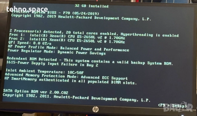 Сървър HP DL380p gen 8- много подходящ за Дата База, снимка 6 - Работни компютри - 52188516