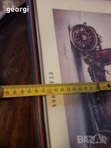 Картина с ретро автомобил Fiat ситопечат, снимка 8 - Картини - 31671970