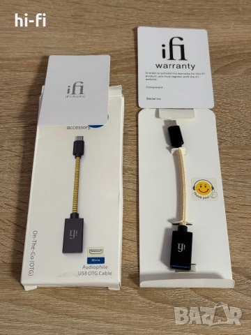 iFi Audio OTG Micro USB кабел 12 см, снимка 2 - Други - 52578394