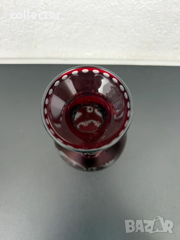 Рубинено червена ваза -  Егерман. №7723, снимка 5 - Антикварни и старинни предмети - 52789259