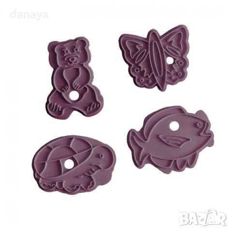 2355 Комплект форми за сладки животни резци за тесто с щампа костенурка мече рибка пеперуда, снимка 5 - Форми - 33914953