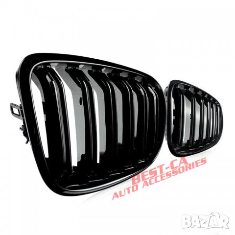Комплект черни двойни бъбреци пиано лак за БМВ / BMW X5 E70 и X6 E71, снимка 3 - Аксесоари и консумативи - 40033478