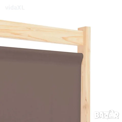vidaXL Параван за стая, 4 панела, кафяв, 160x170x4 cм, текстил, снимка 5 - Паравани - 56146437