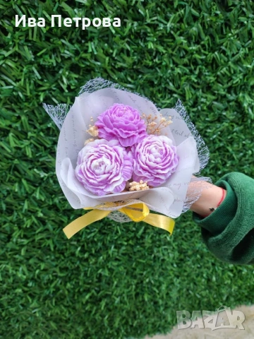 Букет от соев восък , снимка 2 - Ръчно изработени сувенири - 53287147