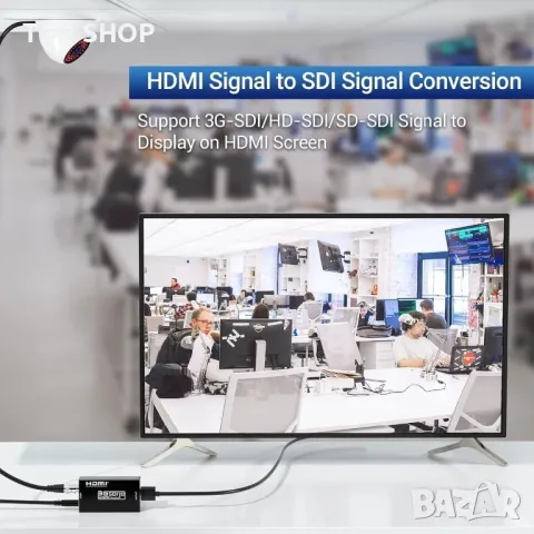TLEOOSY 1080P SDI Към HDMI Конвертор, Поддържа 3G-SDI/HD-SDI/SD-SDI Сигнал за HDMI екран, снимка 3 - Стойки, 3D очила, аксесоари - 49308686