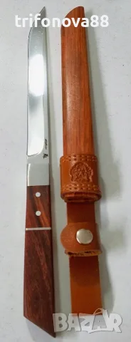 Японски нож с дървена кания, снимка 2 - Ножове - 56019331