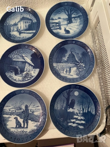 Датски коледни декоративни чинии за закачане на стена, снимка 6 - Декорация за дома - 54126876