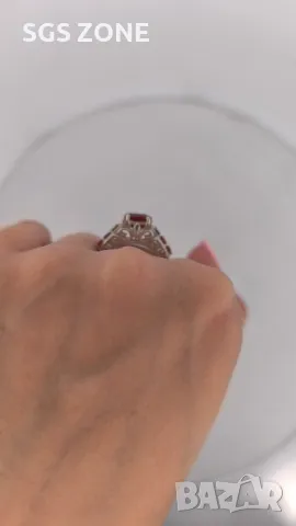 Сребърен Пръстен с Топаз, Аметист, Гранат, снимка 14 - Пръстени - 50311232