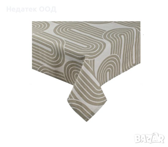 Покривка, бежова шарка извити линии, 180x140см