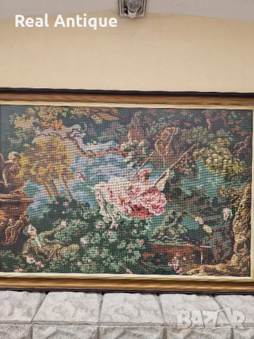 Огромен изключително красив антикварен колекционерски холандски гоблен , снимка 3 - Гоблени - 47263073