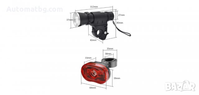 Фар и стоп за велосипед с LED светлини, Automat, снимка 3 - Аксесоари за велосипеди - 33764965